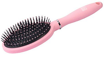 Щетка массажная Dewal Beauty серия Клубничная глазурь DBKG3 с пластиковым штифтом, овальная