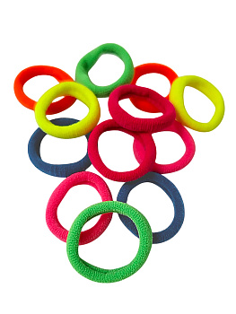 Резинки для волос Weisen WS-2102-6 NEON супер мини, мультицвет (6 цветов), 12 шт