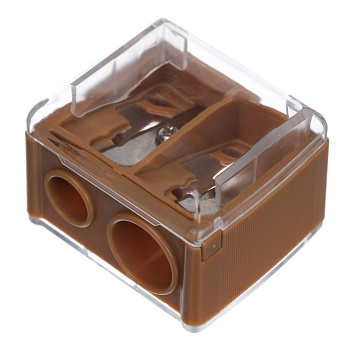 Точилка для косметических карандашей Dewal Beauty PS-203CF коричневая 3,3x3x2,2 см