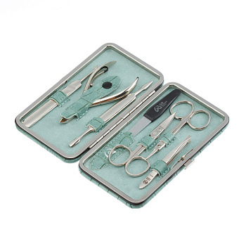 Маникюрный набор GD 2171GRCR, 7 предметов, зеленый, крокодил