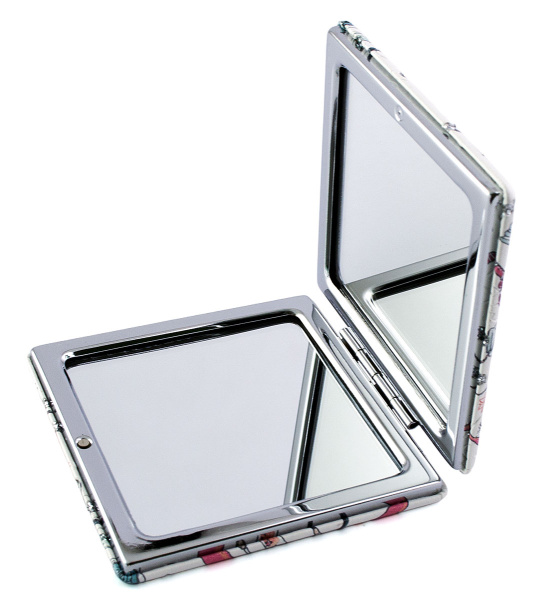 Фото Зеркало компактное Weisen WSPK-137-3 Beauty time, квадратное, 7,2х7,2 см (Зеркала карманные)