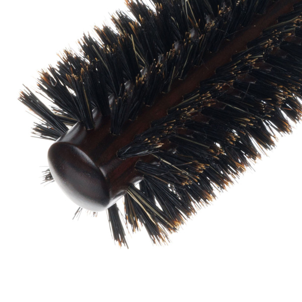 Фото Расчёска Dewal BRT1212 круглая деревянная с натуральной щетиной, 18 мм (Брашинги)