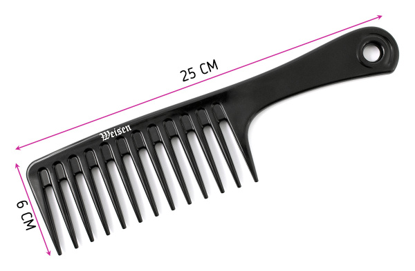 Фото Гребень Weisen ABS-75739 Black с ручкой, 25 см, черный (Гребни)