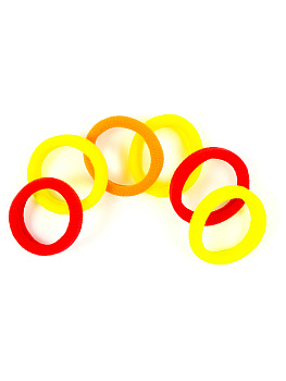 Резинки для волос Weisen WS-2446-2-5 NEON mini, желтый/красный/оранжевый , 6 шт.