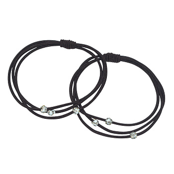 Резинки для волос Weisen WSRJ-1250-3 со стразами, мокко, 2 шт.