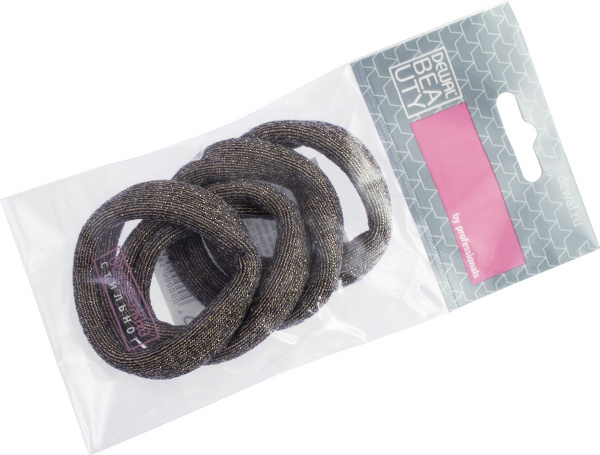 Фото Резинки для волос Dewal Beauty DBR80 цветные широкая лента, 4 шт. (Резинки)