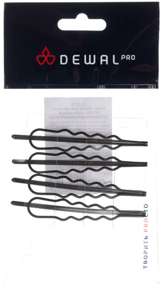 Фото Набор для причесок DEWAL CL3775brown, коричневый, невидимки фигурные 4 шт. (Невидимки)