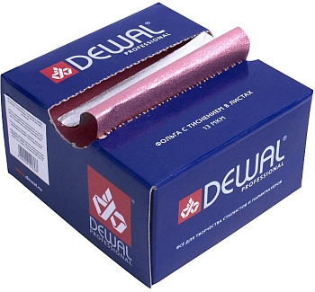 Фольга Dewal 02-13 pink 500 листов с тиснением в коробке розовая 13 мкм, 127 х 279 мм