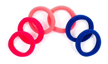 Резинки для волос Weisen WS-2446-2-2 NEON mini, розовый/оранжевый/фуксия, 6 шт.