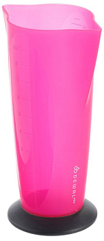 Стакан мерный Dewal T-004fuchsia, с 2 носиками, с резинкой на дне, 250 мл