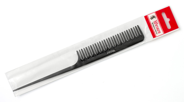 Фото Гребень Weisen CB126 с пластиковым хвостиком, карбон, 23,1 см, черный (Гребни)