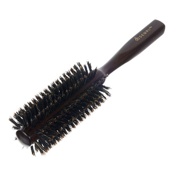 Расчёска Dewal BRT1212 круглая деревянная с натуральной щетиной, 18 мм