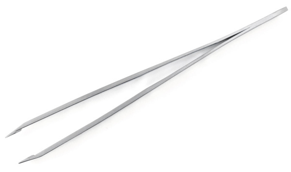 Фото Пинцет Weisen NGHM-004B Silver скошенный, матовый, 9,5 см (Пинцеты для бровей)