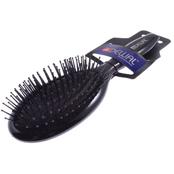 Расчёска массажная Dewal BRWT63 BLACK деревянная, пластиковые штифты