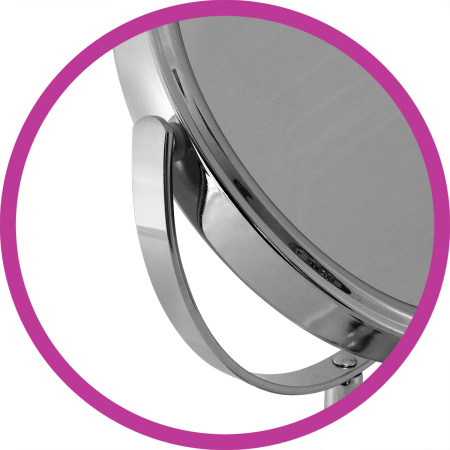 Фото Зеркало Weisen HIC-1059B Silver, настольное, 5X-увеличение, h 17 см. (Зеркала настольные)