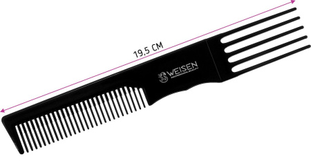 Фото Гребень для начёса Weisen 1220 с пластиковой вилкой, 19,5 см (Гребни)