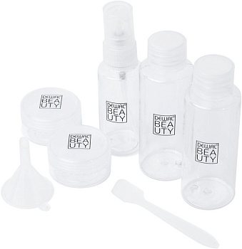 Дорожный набор баночек для путешествий Dewal Beauty DBTS5S, 7 предметов