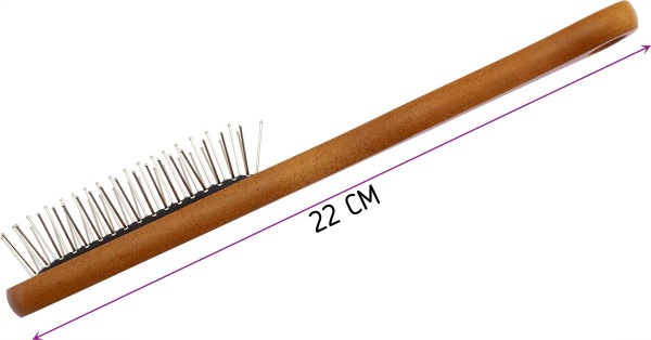 Фото Расческа для укладки Weisen WS-104SH, 3-х рядная, металлический штифт, деревянная (Расчёски и щётки)