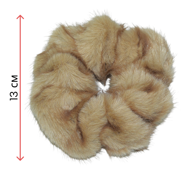 Фото Резинка для волос Weisen WSCR-121 Светло-коричневая, меховая, 1 шт. (Резинки)