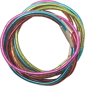 Резинки для волос Dewal RE040 midi цветные блестящие, 10 шт.