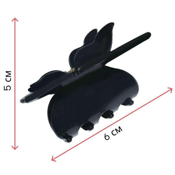 Фото Заколка-краб для волос Weisen WSRJ-843 Черный, серия Бабочка, 1 шт. (Заколки)