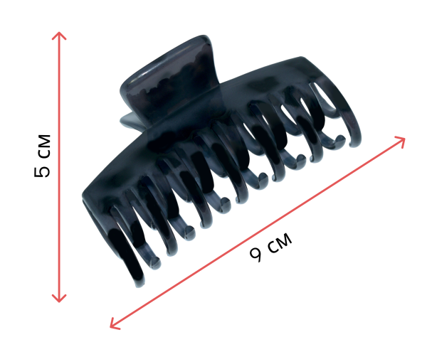 Фото Заколка-краб для волос Weisen WSAN-2124 Черный, двойной ряд зубцов, 1 шт. (Заколки)