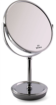 Зеркало Weisen BIC-1118B Silver настольное, лоточек для украшений, 5X-увеличение, h 17 см