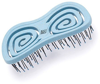 Щётка массажная Dewal Beauty Eco-Friendly DBEF35-light blue с нейлоновым штифтом, форма бабочка