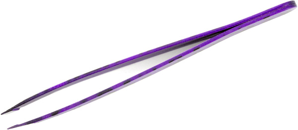 Фото Пинцет для бровей Weisen RRK-701Purple скошенный, 9,5 см, фиолетовый  (Пинцеты для бровей)