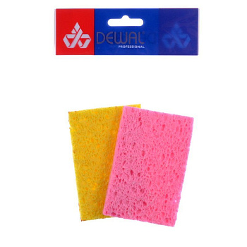 Спонж для снятия макияжа Dewal N17 квадратный цветной, 2 шт.