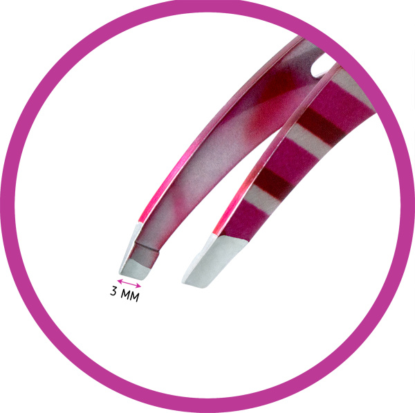 Фото Пинцет Weisen NGHM-012 RED скошенный, изогнутый, 9 см (Пинцеты для бровей)