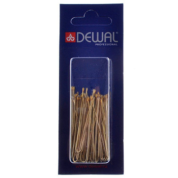 Шпильки для волос Dewal SLT45P-5/60 прямые 45 мм на блистере золотистые, 60 шт.