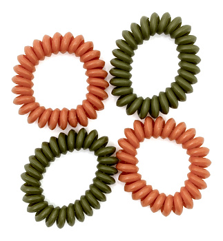 Резинки для волос Weisen WSKG-2145-3-4 PASTEL mini, пружинки, хаки/терракотовый, 4 шт.