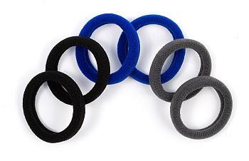 Резинки для волос Weisen WS-2446-1-16 Mix mini, черный/серый/индиго, 6 шт.