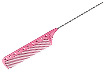 Расческа Y.S.Park YS-102 pink с металлическим хвостиком, розовая