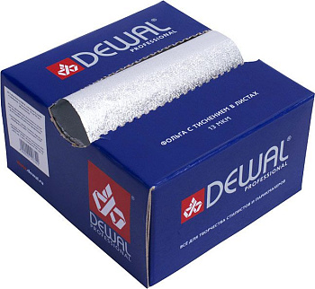 Фольга Dewal 02-13 silver 500 листов с тиснением в коробке серебристая 13 мкм, 127 х 279 мм