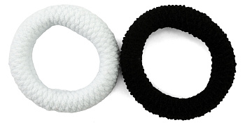 Резинки для волос Weisen WS-102-АА-1 PASTEL midi, черный/белый, 2 шт.