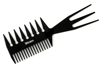 Гребень для окрашивания Weisen ABS-75039 Black, хвостик "трезубец", 21 см, черный