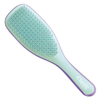 Щетка массажная для волос harizma h10683-16 фиолетовая/зеленая