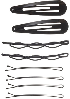 Набор для причесок DEWAL CL3777brown, коричневый, заколки клик-клак, невидимки, 8 шт.,