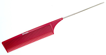Гребень Weisen ABS-21242 S Dark Red малый, для мелирования, с хвостиком, 26 см