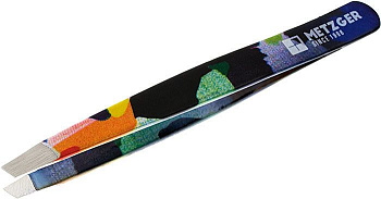 Пинцет для бровей METZGER PT-498-BL, скошенный