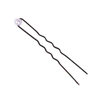 Шпильки для причесок декоративные Eurostil 03212/50 черные белый жемчуг, 60 мм, 12 шт.