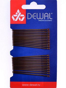 Невидимки для волос Dewal SLN50P-3/24 прямые на блистере 24 шт., 50 мм