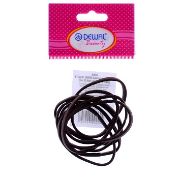 Резинки для волос Dewal Beauty DBR9 midi коричневые плоские, 8 шт.