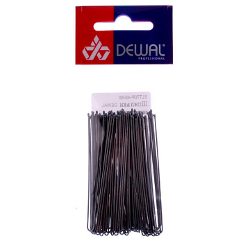 Шпильки для волос Dewal SLT70P-4S/60 прямые 70 мм на блистере серебристые, 60 шт.