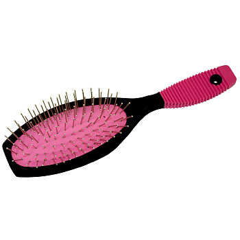 Расческа массажная Weisen WS-8583-SHR PINK, с металлическими штифтами, овальная, 21,5 см