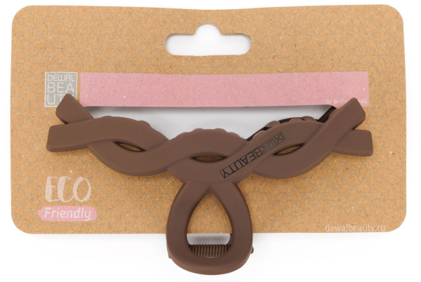 Фото Заколка-краб для волос Dewal Beauty HP007-Brown коричневая, средняя, 1 шт. (Заколки)