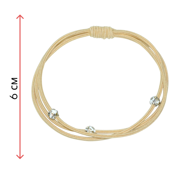 Фото Резинки для волос Weisen WSRJ-1250-1 со стразами, ваниль, 2 шт. (Резинки)