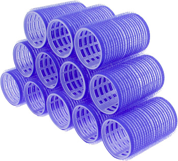 Бигуди на липучке harizma h10551-40 синие, 40 х 63 мм, 12 шт.